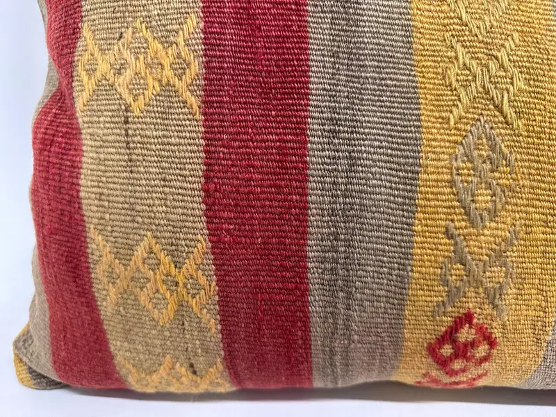 Pillow, Pillow for Couch, Throw Kilim Pillow, Authentic Pillow Sham, Turkish Kilim Pillow, Bolster Pillow Cover, 16x48 Red Pillow Case - 2