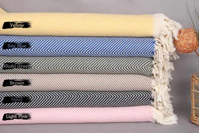Lightweight towel, Turkish Beach Towel Bulk, Luxury towel, Turkish beach towel, 70x40 Cotton Herringbone Towel, Custom Name Towel, Gift For Coworker - 1