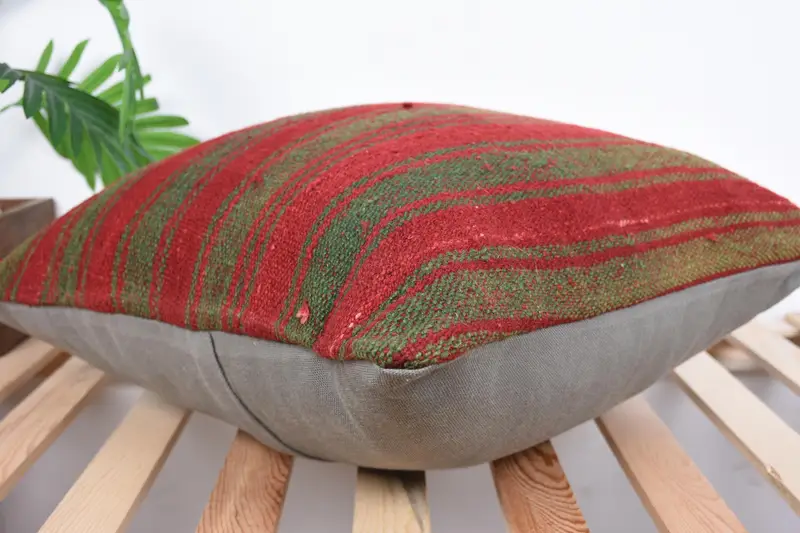 20x20 Red Pillow Sham, Pillow for Couch, Patio Cushion Cover, Gift Pillow, Ethnic Pillow Sham, Ethnical Kilim Rug Pillow, Cushion - 6