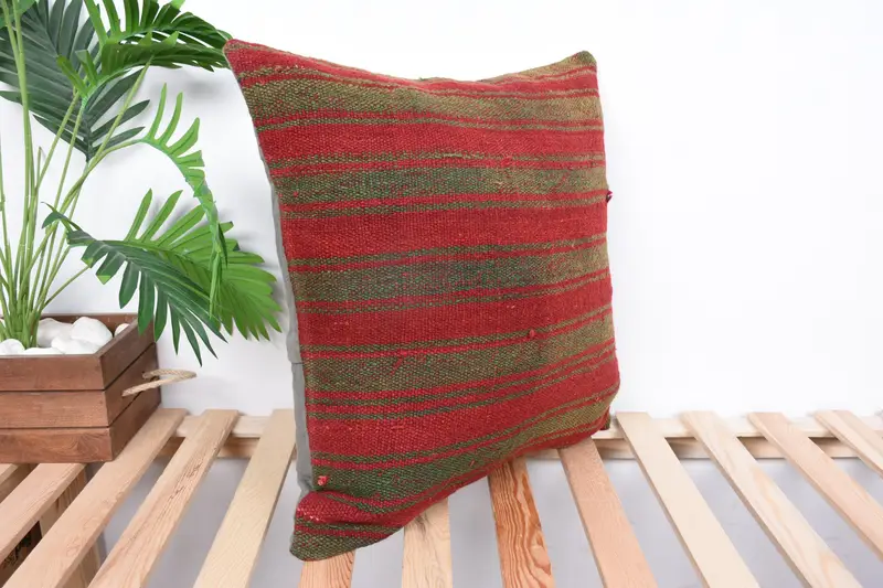 20x20 Red Pillow Sham, Pillow for Couch, Patio Cushion Cover, Gift Pillow, Ethnic Pillow Sham, Ethnical Kilim Rug Pillow, Cushion - 4