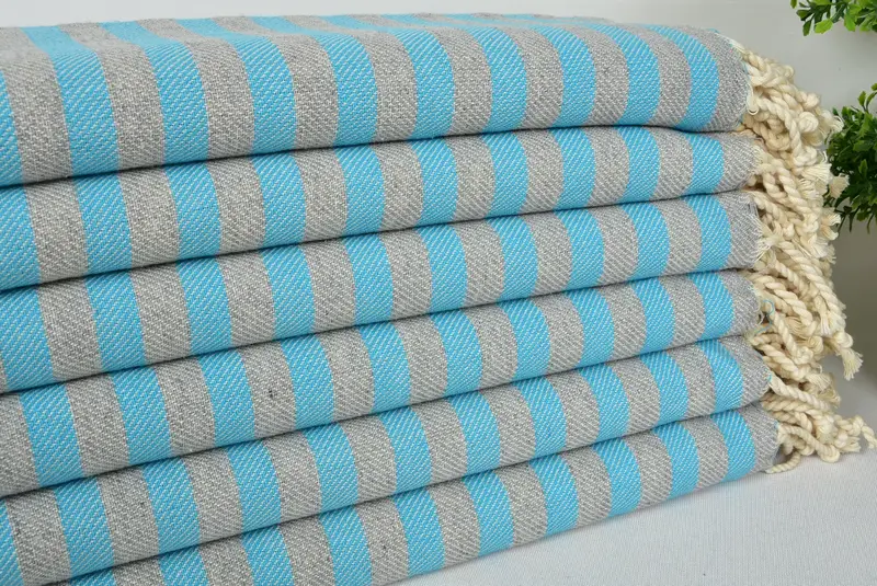 70x36 Cotton Striped Towel, Handmade Turkish Towel, Organic towel, Turkish bath towel, Halloween Gifts, Gifts For Him, Customized Turkish Towel - 3