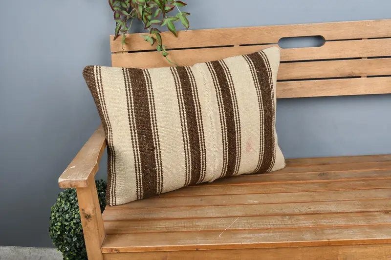 16x24 Beige Pillow Case, Vintage Pillow, Accent Pillow Cover, Pillow Cover, Vintage Kilim Pillow, Handwoven Pillow Cover Cushion Case, Kilim Pillow - 1