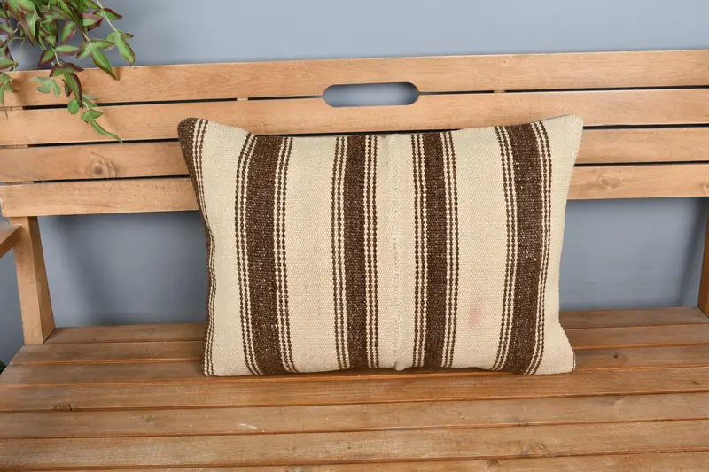 16x24 Beige Pillow Case, Vintage Pillow, Accent Pillow Cover, Pillow Cover, Vintage Kilim Pillow, Handwoven Pillow Cover Cushion Case, Kilim Pillow - 6