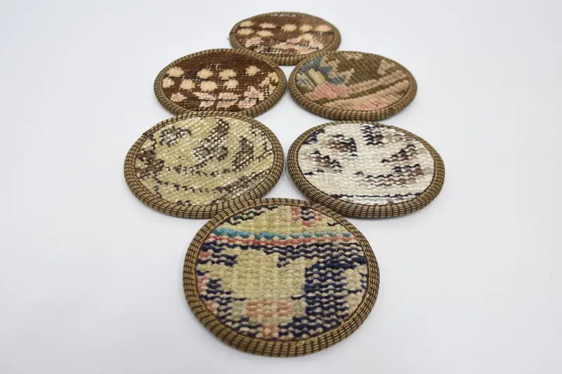 Brown and Beige Oriental Coaster, Durable and Stylish Drink Coaster