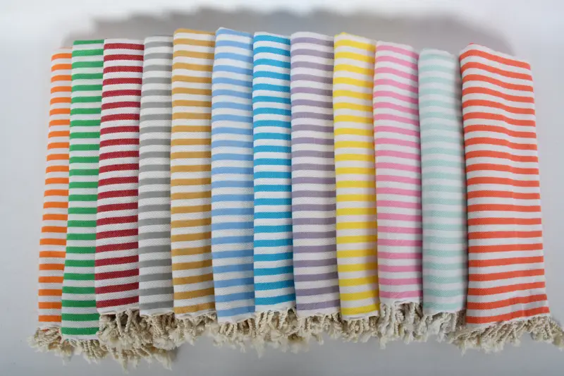 Personalized Towel, Xmas Gifts, Turkish Towel Monogram, Thin towel, 70x40 Cotton Striped Towel, Turkish Bath Towel Set, Large Turkish Towel - 2