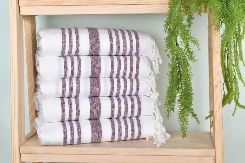 Gift For Him, 40x71 Inches Burgundy Cotton Towel, Housewarming Gift