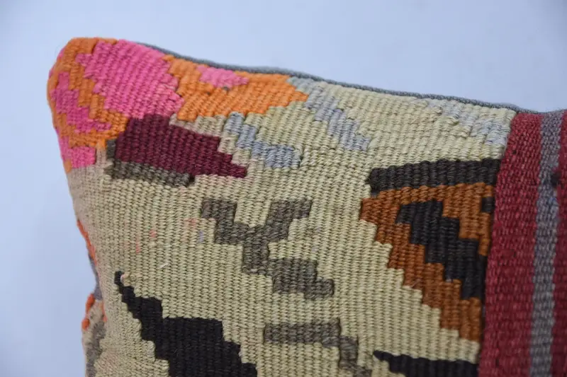 Turkish Pillow, Pillow for Sofa, Vintage Kilim Pillow Pillow Case, Pillow Cover, Boho Pillow, Designer Throw Pillow, 12x24 White Pillow Sham - 2