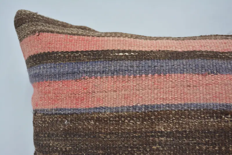 16x24 Brown Pillow Case, Antique Pillows, Gift Pillow, Handmade Kilim Cushion, Cushion Case, Sustainable Cushion Cover, One Of A Kind Pillow - 2