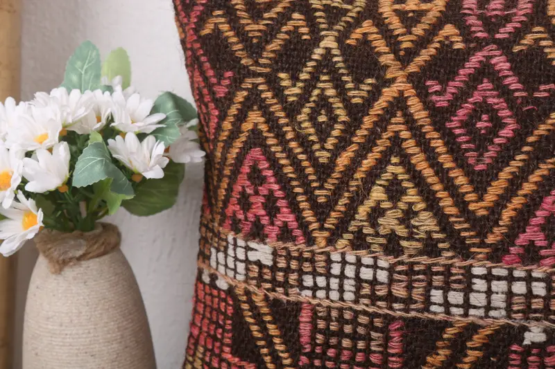 Throw Kilim Pillow, Shabby Chic Pillow Sham, 12x24 Brown Pillow Sham, Garden Cushion, Pillow for Sofa, Kilim Pillow Cover, Cushion Case - 3