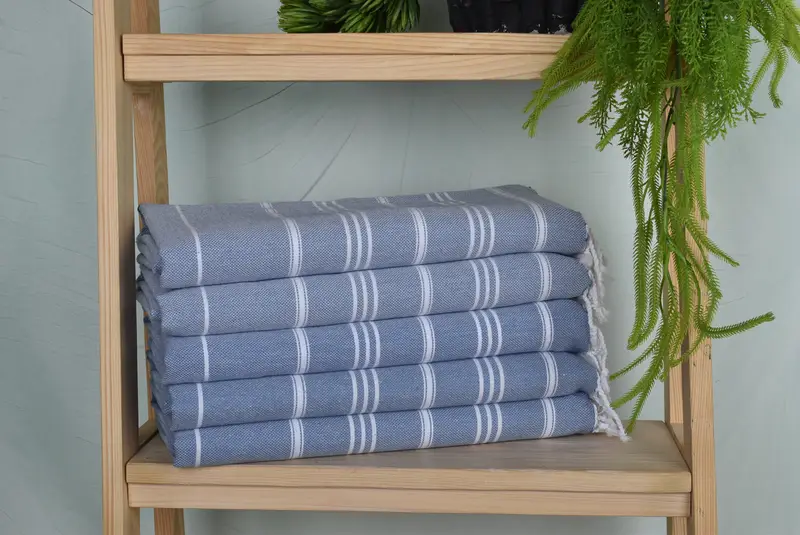 40x24 Cotton Striped Towel, House Warming Gift, Gift For Him, Monogram Kitchen Towel, Bathroom Towels, Monogram Hand Towel, Bridesmaid Gift - 2