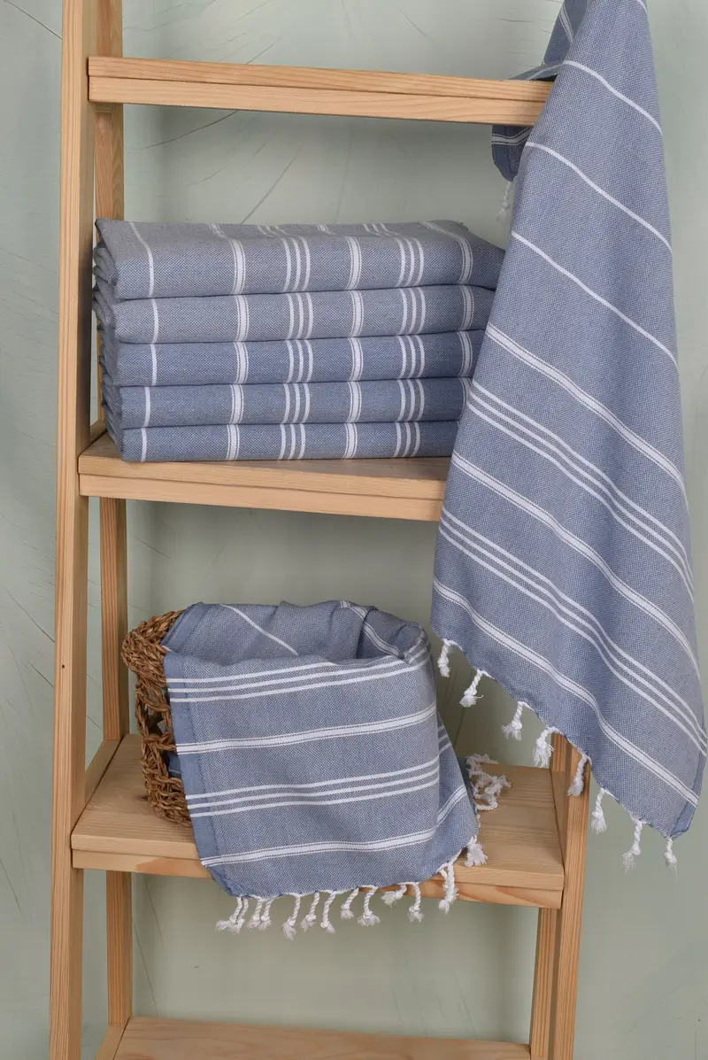 40x24 Cotton Striped Towel, House Warming Gift, Gift For Him, Monogram Kitchen Towel, Bathroom Towels, Monogram Hand Towel, Bridesmaid Gift - 3