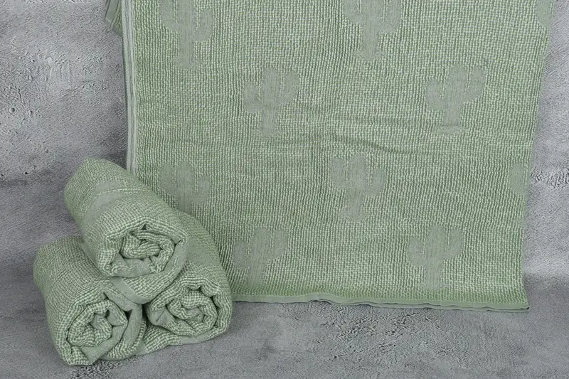 Christmas Gift Blanket, Custom Blanket, Bachelorette Party Favors, Turkish Cotton Blanket, 50x48 Cotton Cactus Design Towel, Throw Blanket Couch - 1