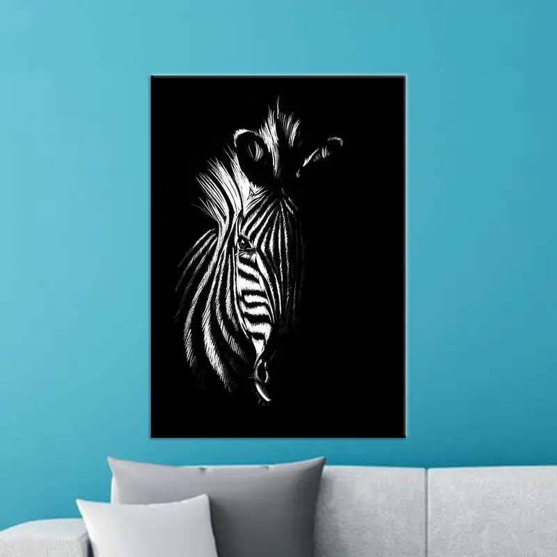 Moderne Zebra-Liebhaber-Leinwand: Elegante abstrakte Schwarz-Weiß-Kunst