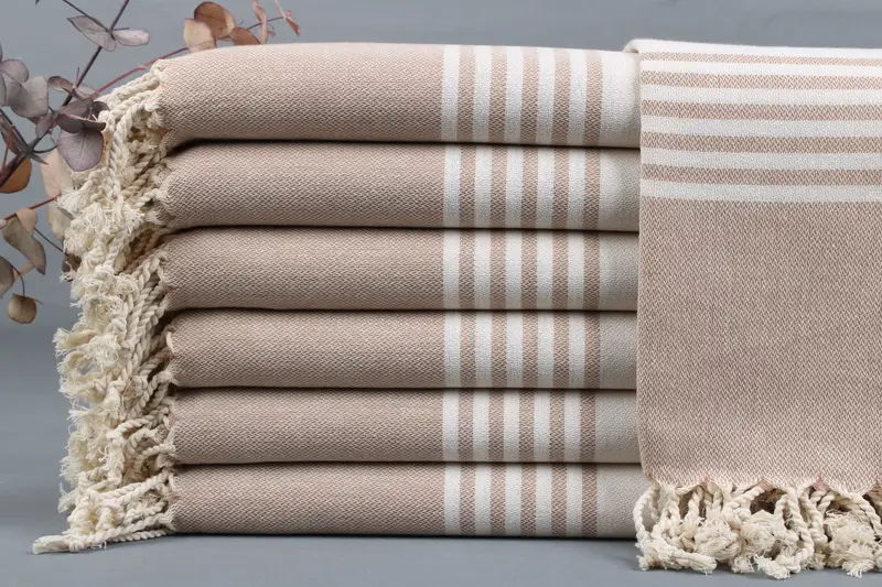 Personalized Turkish Towel, Organic Cotton, Striped, 40x67 Inches