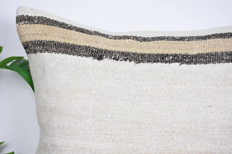Seat Pillow Cover, Throw Kilim Pillow, Cushion Case, Turkish Kilim Pillow, 24x24 Beige Cushion Case, Indoor Pillow Sham, Vintage Pillow - 2