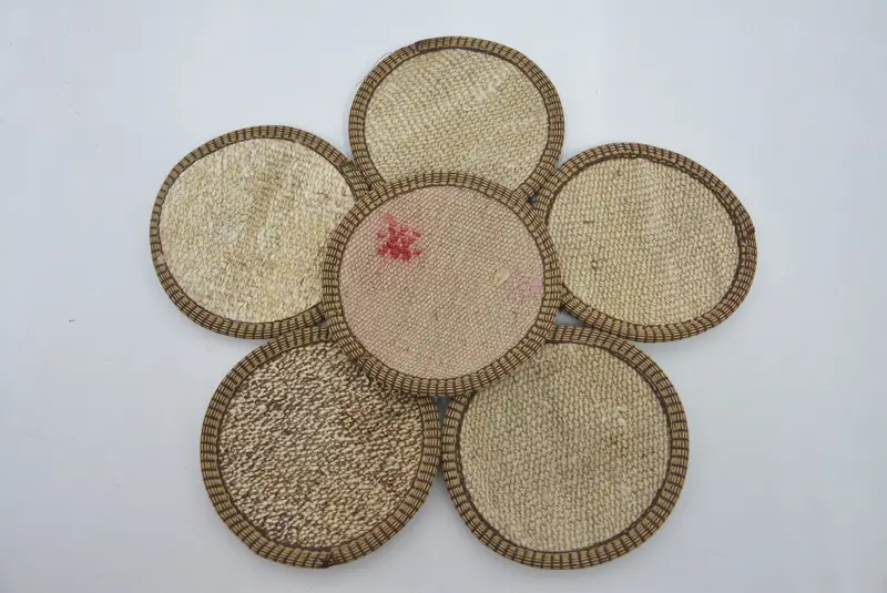 Bohemian Beige Round Coaster, Stylish Non-Slip Home Decor Coaster