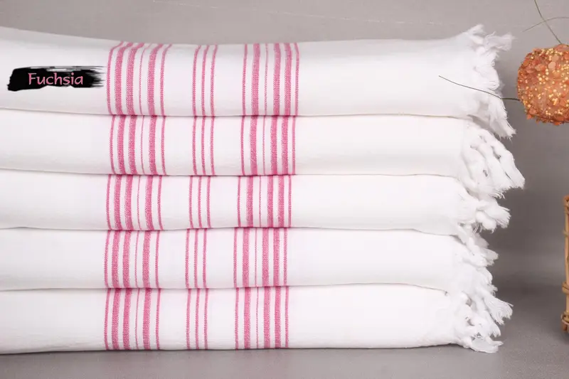 Striped Terry Towel Organic Cotton Beige, 40x71 Inches