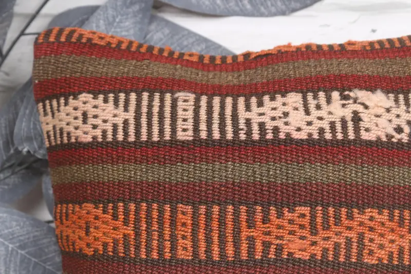 Pillow for Sofa, 12x12 Red Pillow Cover, Vintage Kilim Throw Pillow, Ethnical Kilim Rug Pillow, Cushion Case, Office Chair Cushion Cover - 2