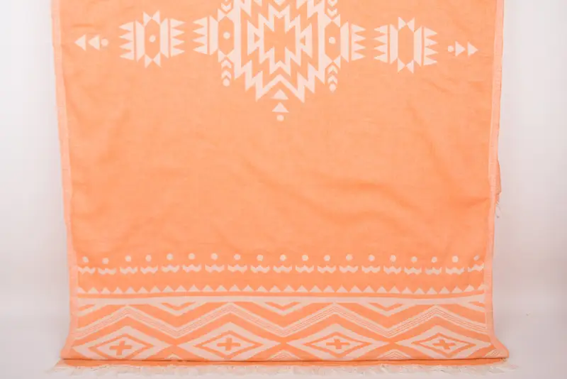 Turkish Towel Orange Bath Towel 70x36 Inches, 100% Organic Cotton