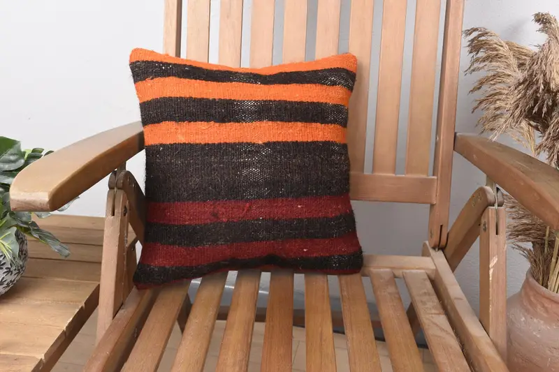 Outdoor Cushion Cover, Antique Pillows, Gift Pillow, 14x14 Brown Cushion, Armchair Cushion Cover, Turkish Pillow, Wholesale Pillow Case, Pillow - 1