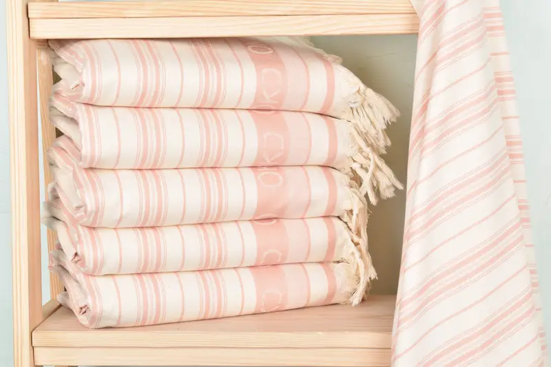 70x40 Cotton Striped Towel, Sand-free peshtemal towel for the beach, Handmade Gift, Quick-Dry Beach Towel, Turkish towel, Personalized Gift For Her - 2