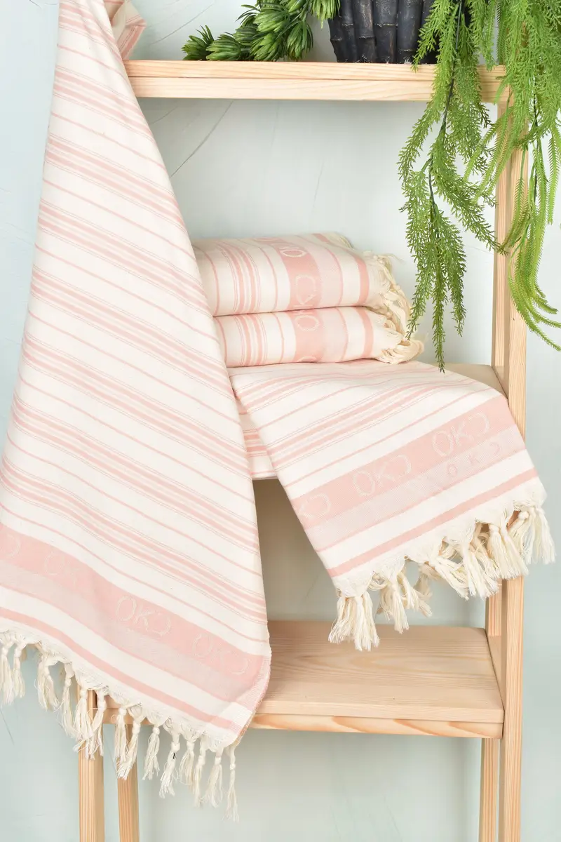 70x40 Cotton Striped Towel, Sand-free peshtemal towel for the beach, Handmade Gift, Quick-Dry Beach Towel, Turkish towel, Personalized Gift For Her - 6