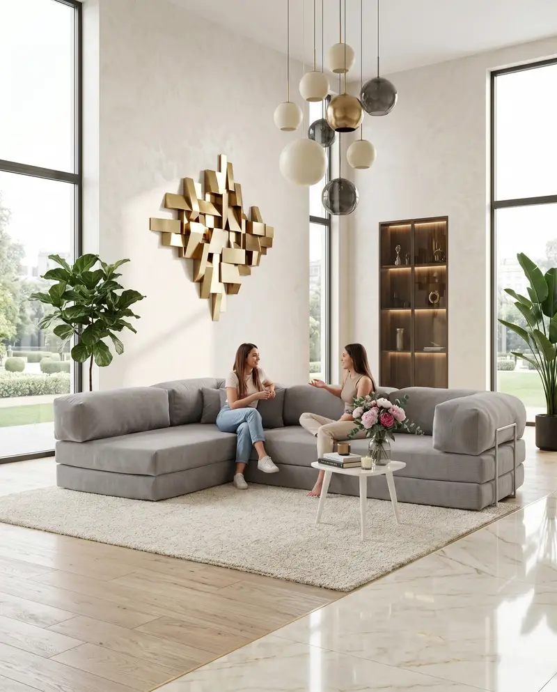 Modular Floor Couch, Luxury Low Sofa, Comfy Velvet Sofa, Modern Relax Sofa Modular Sofa, Floor Couch, Low Seating Sofa, Velvet Couch, Modern Sofa, product image