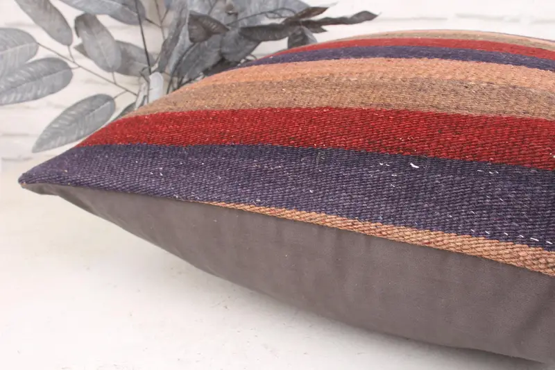 Office Chair Cushion Case, 24x24 Red Cushion, Home Decor Pillow, Vintage Kilim Throw Pillow, Outdoor Bolster Cushion Case, Pillow Sham, Boho Pillow - 7