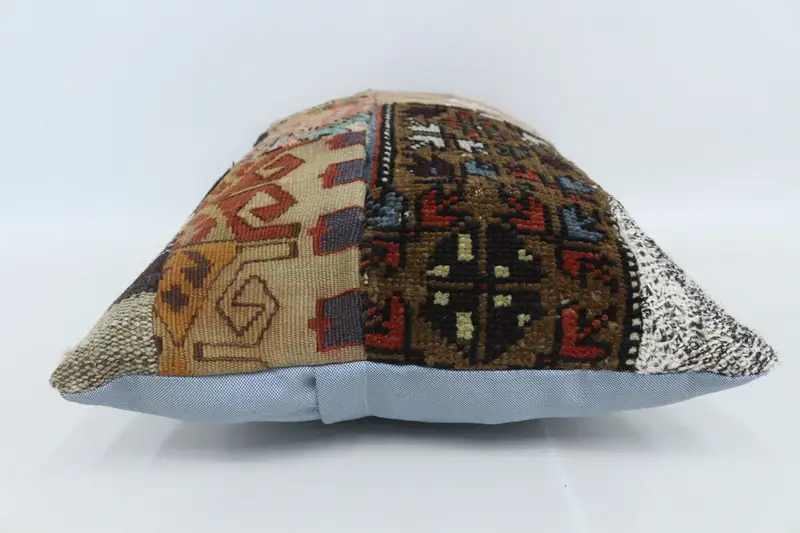 Turkish Pillow, Pillow, Interior Designer Pillow, Customized Pillow, Knitted Pillow Case, 16x24 Brown Cushion Cover, Handmade Kilim Cushion - 5