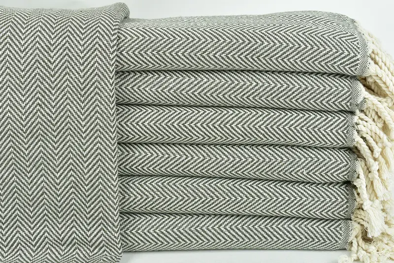 Gift For Him, Embroidered Towel, 70x40 Cotton Herringbone Towel, Fringed Turkish peshtemal beach towel USA, Personalize Gift, Soft towel - 1