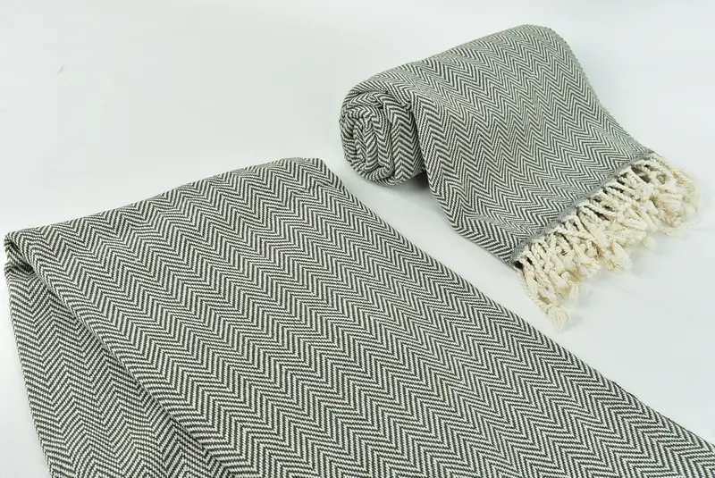 Gift For Him, Embroidered Towel, 70x40 Cotton Herringbone Towel, Fringed Turkish peshtemal beach towel USA, Personalize Gift, Soft towel - 7