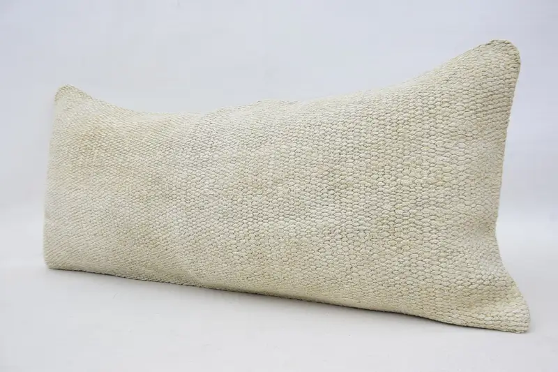 Cushion Case, 16x36 White Cushion, Vintage Pillow, Bright Cushion Cover, Kilim Pillow Cover, Pillow for Couch, Neutral Pillow Cover - 5