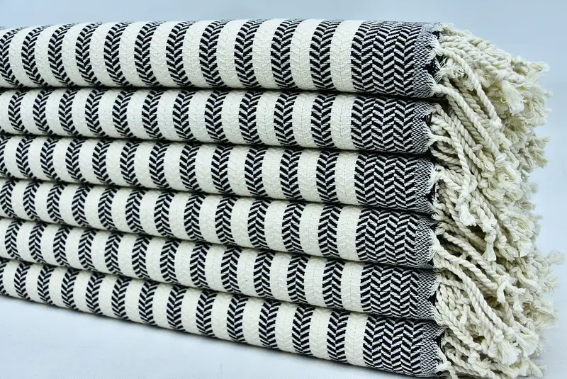 Beach Towel Bulk, 70x40 Cotton Chevron Towel, Turkish Bath Towel Set, Custom Name Towel, Thin towel, Embroidered Towel, Engagement Gift, Guest Towel - 3