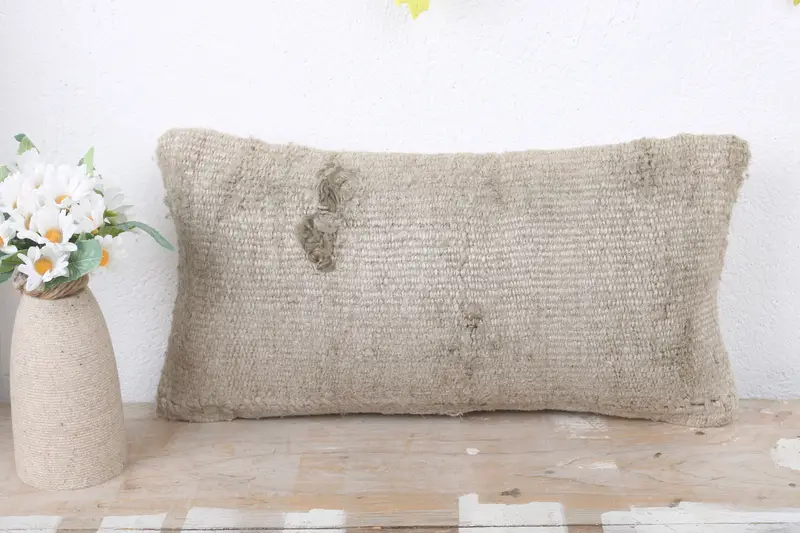 8x16 Brown Pillow Sham, Cushion Cover, Vintage Pillow Case, Decorative Throw Pillow Case, Handmade Kilim Cushion, Throw Kilim Pillow, Boho Pillow - 2