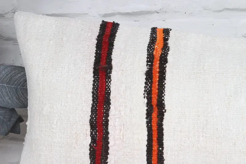 16x48 White Pillow, Antique Pillows, Handwoven Pillow Case, Colorful Pillow Case, Vintage Pillow, Cushion Case, Kilim Pillow Cover - 2