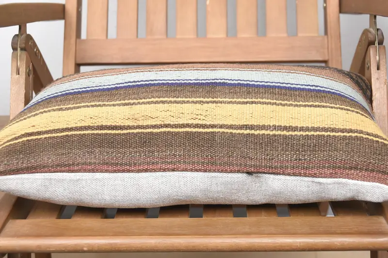 12x20 Brown Pillow, Couch Pillow Case, Vintage Kilim Pillow, Tapestry Pillow Sham, Home Decor Pillow, Handmade Kilim Cushion, Cushion Cover - 5