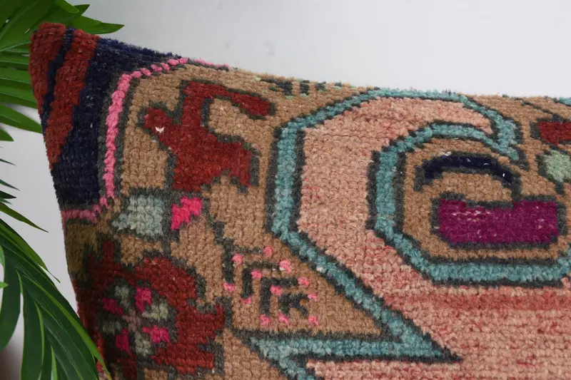 Kilim Cushion Sham, Turkish Pillow, Meditation Pillow Case, 16x43 Red Cushion, Knitted Pillow Sham, Handmade Kilim Cushion, Pillow Sham - 2