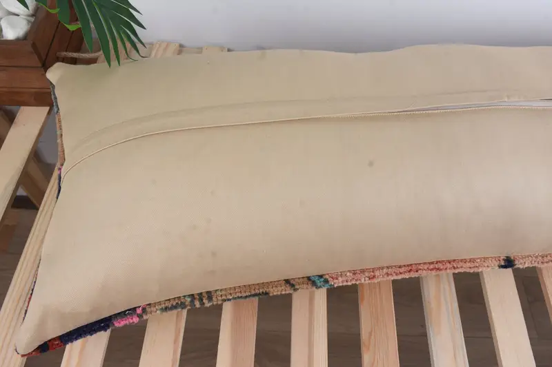Kilim Cushion Sham, Turkish Pillow, Meditation Pillow Case, 16x43 Red Cushion, Knitted Pillow Sham, Handmade Kilim Cushion, Pillow Sham - 8