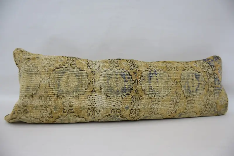 Antique Pillows, Boho Pillow, 16x48 Beige Pillow Sham, Cushion, Throw Kilim Pillow, Customized Pillow Cover, Crochet Pattern Pillow Case - 3