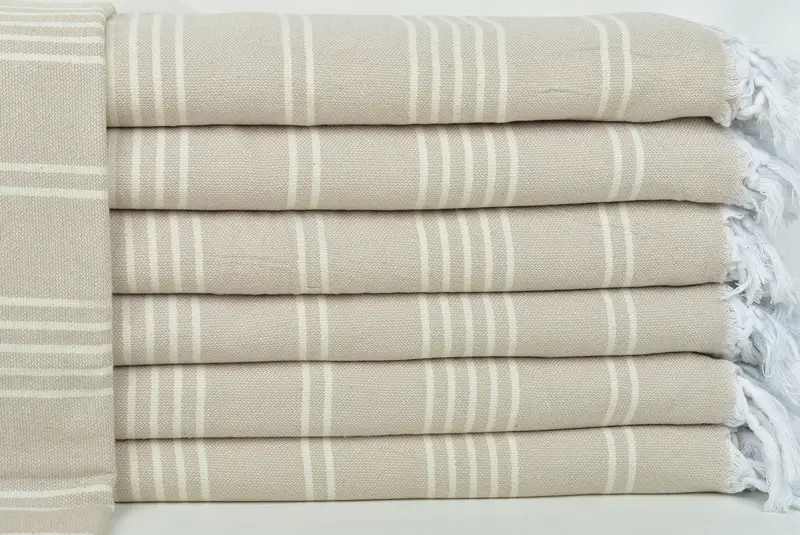 Bridal Shower Gift, 96x70 Cotton Striped Towel, Housewarming Gift, Wedding Gift Customized Blanket, Turkish Bedcover, Home Gift, Woven Throw Blanket - 1