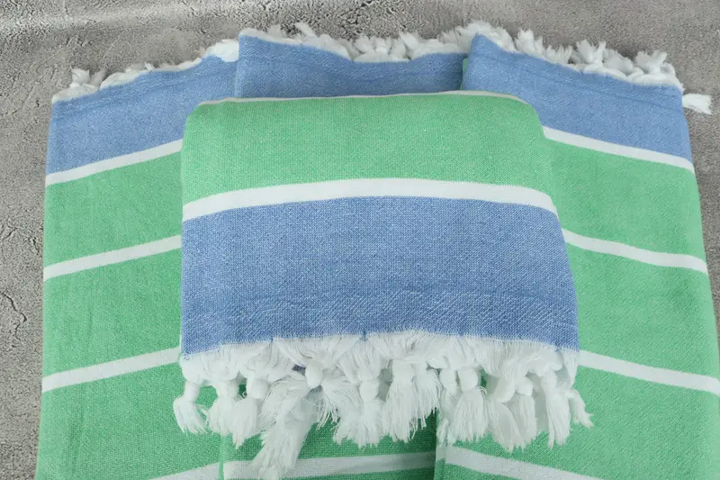 Beach Towel Personalized, Turkish bath towel, Family Gift Basket, 68x40 Cotton Striped Terry Towel, Peshtemal, Custom Towel, Housewarming Gift - 4