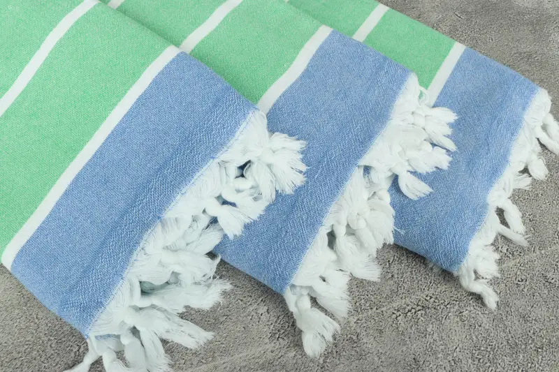 Beach Towel Personalized, Turkish bath towel, Family Gift Basket, 68x40 Cotton Striped Terry Towel, Peshtemal, Custom Towel, Housewarming Gift - 5