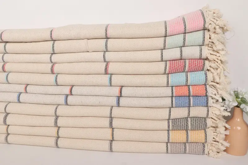 Custom Blanket, Large Beach Towel Personalized, Bachelorette Party Favors, Housewarming Gift, Bridal Shower Gifts, 104x96 Cotton Striped Towel - 2