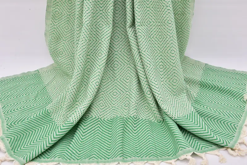92x80 Cotton Diamond Towel, Turkish Throw Blanket, Bedspread, Engagement Gift, Turkish Blanket, Halloween Bachelorette Party, Personalized Gifts - 3