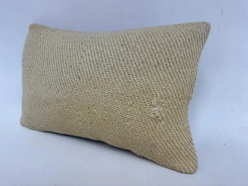 Kilim Pillow, 12x20 Beige Cushion Cover, Decorative Bolster Cushion Cover, Cushion Cover, Turkish Kilim Pillow, Ethnical Kilim Rug Pillow - 4