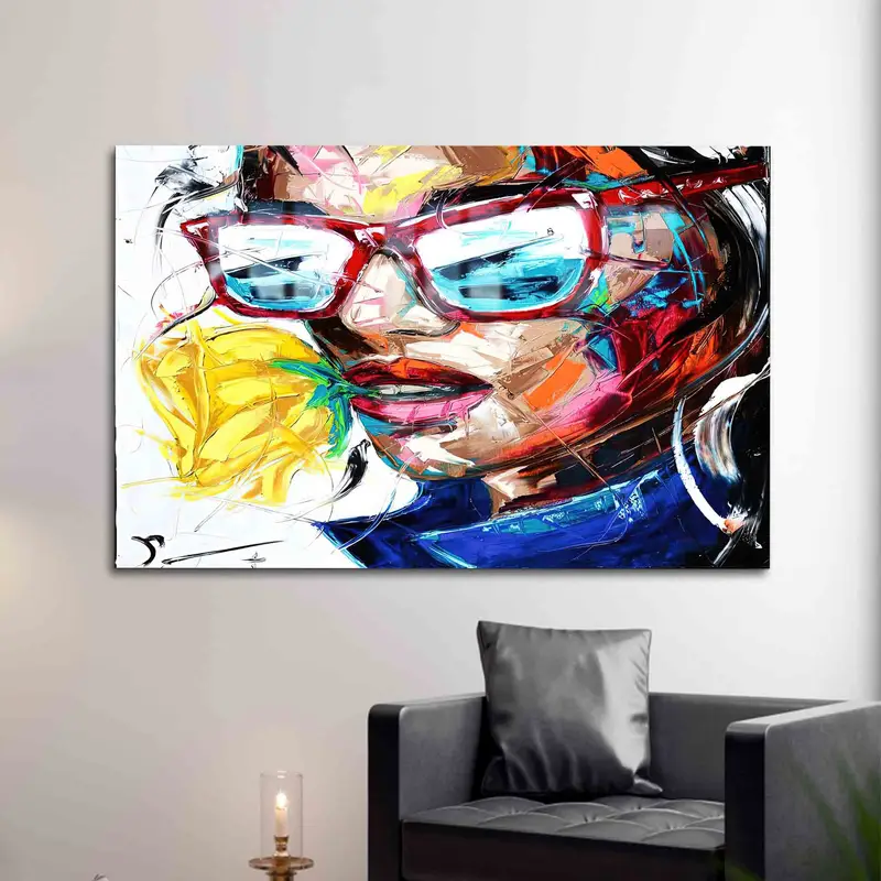 Zarif Baskılı Cam: Soyut Kadın, Modern Sanat, Ev Dekorasyonu