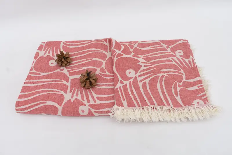 Boho Throw Blankets, Spa Gift, 108x104 Cotton Fish Design Towel, Woven Throw Blanket, Turkish Towel Beach Blanket, Bridesmaid Gifts - 8