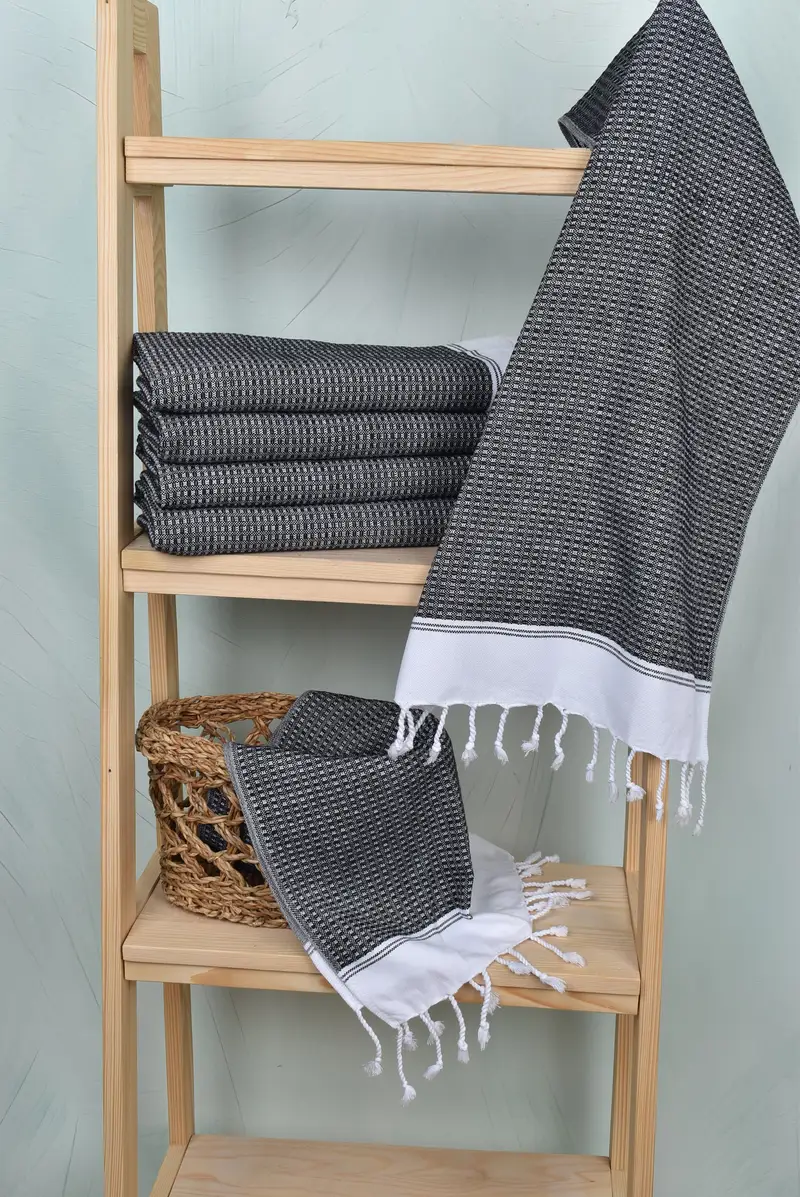Personalized Dish Towel, 32x16 Cotton Striped Towel, Monogram Towels, Bridesmaid Gifts, Bachelorette Party Favors, Turkish Towel Hand Towel - 3