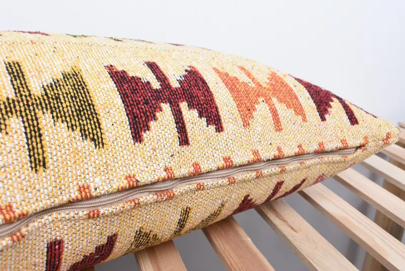 Pillow Sham, Vintage Cushion Case, Boho Pillow, Interior Designer Pillow, 16x36 Beige Cushion Cover, Ethnical Kilim Rug Pillow - 7