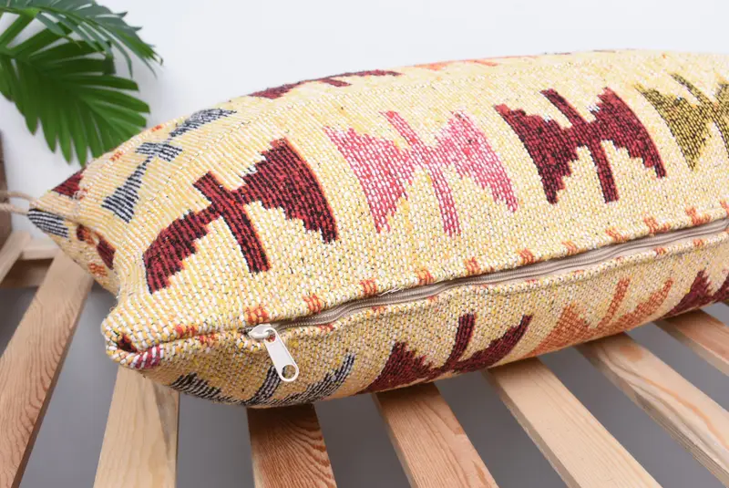 Pillow Sham, Vintage Cushion Case, Boho Pillow, Interior Designer Pillow, 16x36 Beige Cushion Cover, Ethnical Kilim Rug Pillow - 6